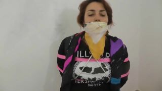 Small Boobs Girl Gets Roped And Gagged With Scarfs Aunty - 1