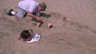 Dildo Buried To Sand And Tickled Ero-Video - 1