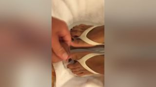 Oixxx Feet And Flip Flops Bathed In Cum Nasty Porn - 1
