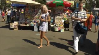 Masterbate Sexy Russian Girl Walking Barefoot In Public Showing Off Her Hot Body Tush - 1