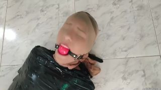 Punish Tape Mummified Girl Pantyhose Hooded And Ball Gagged Hardcore Sex - 1