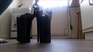 AbellaList Sexy Girl In Jeans Trying On Hot Pair Of Shoes With 10 Inch Platforms Motel - 1