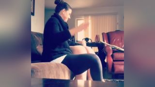 VEporn (f/m) Over The Couch Paddling & Over Her Knee Hand Spanking Insane Porn - 1