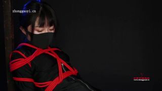 Tiny Ninja Girl Tied In Red Ropes Desi - 1
