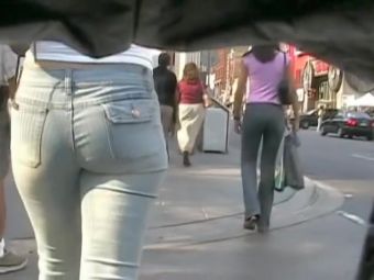 Butt Fuck Hot ass babes caught on cam by street candid voyeur Amature Porn - 1