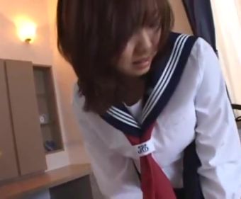 Cocksucking Japanese schoolgirl facesitting in purple satin panties Lesbians - 1