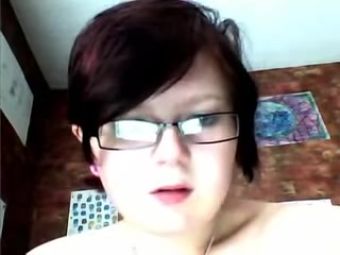 Pof Nerdy busty teen with glasses fingers her slit Yqchat - 1