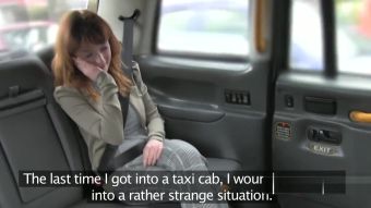 Gagging Redhead amateur bangs in fake taxi Chileno - 1