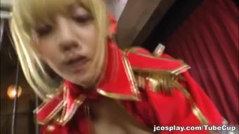 Africa Blonde Asian hottie in sexy cosplay costume Panty - 1