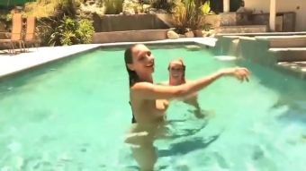 Chupa Celeste Star Finds an Intruder in Her Pool Hard Sex - 1