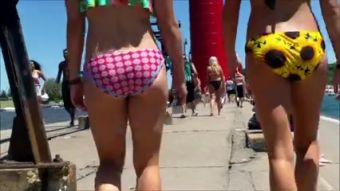 Ano Candid Beach Bikini Arse Booty West Michigan Ass two Honeys Chacal - 1