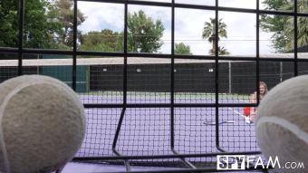 Punished Tennis Lesson By Not Creepy Stepbrother With Serena Avery Ball Sucking - 1