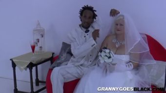 Sarah Vandella Lacey Starr - Grandma Bride Sucks Black Dick Punished - 1